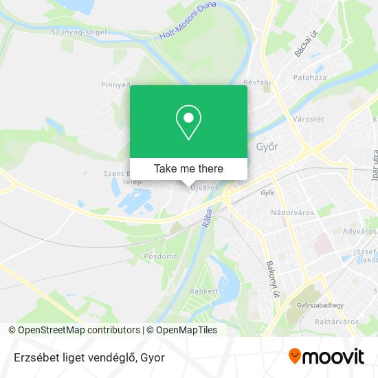Erzsébet liget vendéglő map