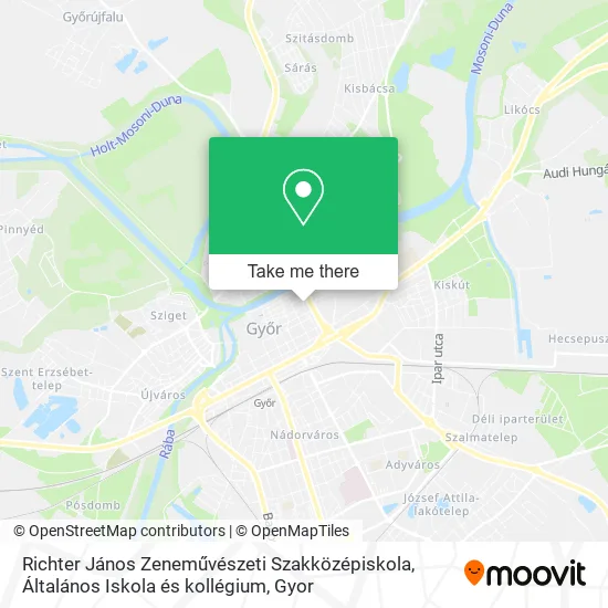 Richter János Zeneművészeti Szakközépiskola, Általános Iskola és kollégium map