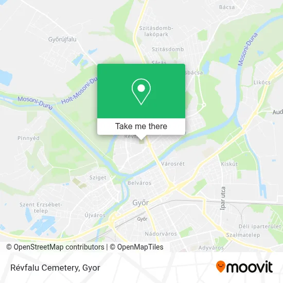 Révfalu Cemetery map