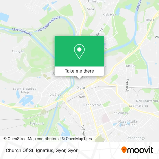 Church Of St. Ignatius, Gyor map