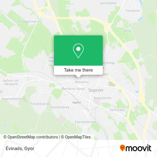 Évinails map