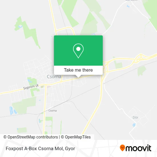 Foxpost A-Box Csorna Mol map