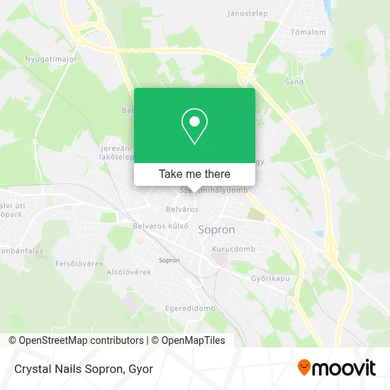 Crystal Nails Sopron map