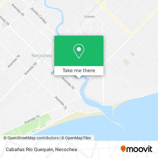 Cabañas Río Quequén map