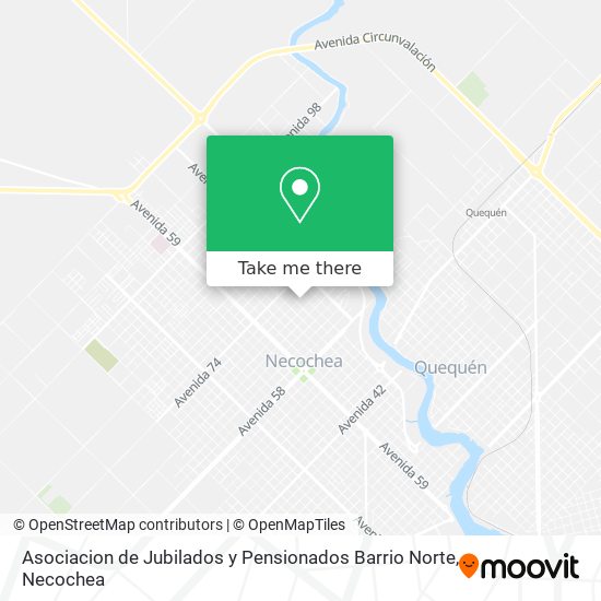 Mapa de Asociacion de Jubilados y Pensionados Barrio Norte