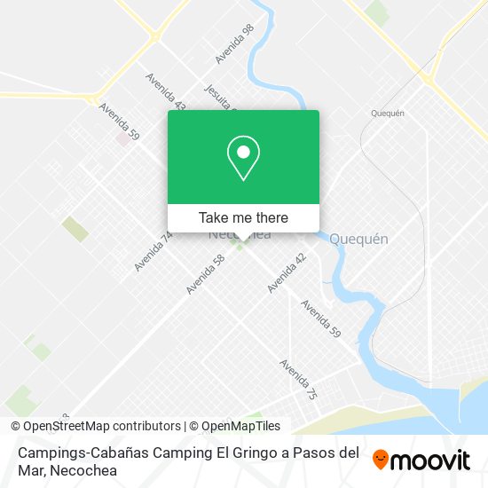 Campings-Cabañas Camping El Gringo a Pasos del Mar map