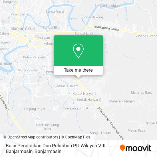 Balai Pendidikan Dan Pelatihan PU Wilayah VIII Banjarmasin map