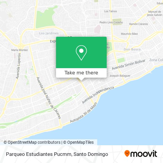 Parqueo Estudiantes Pucmm map