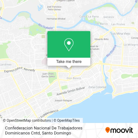Mapa de Confederacion Nacional De Trabajadores Dominicanos Cntd