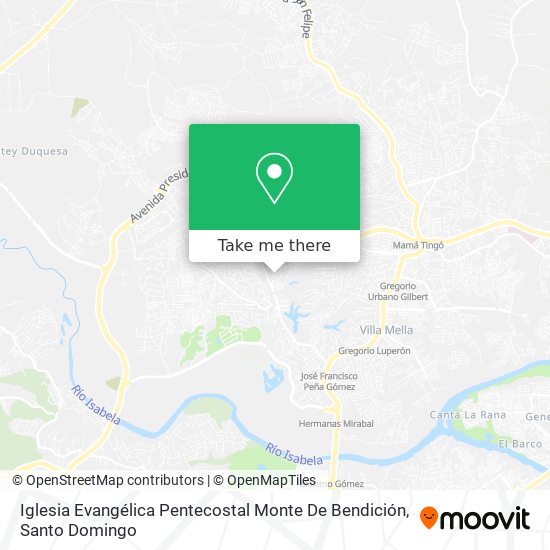 How to get to Iglesia Evangélica Pentecostal Monte De Bendición in Santo  Domingo by Bus or Metro?