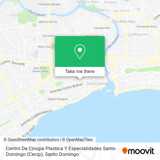 Mapa de Centro De Cirugia Plastica Y Especialidades Santo Domingo (Cecip)