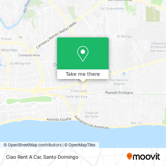 Ciao Rent A Car map