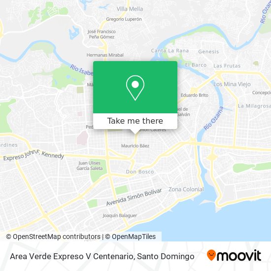 Area Verde Expreso V Centenario map