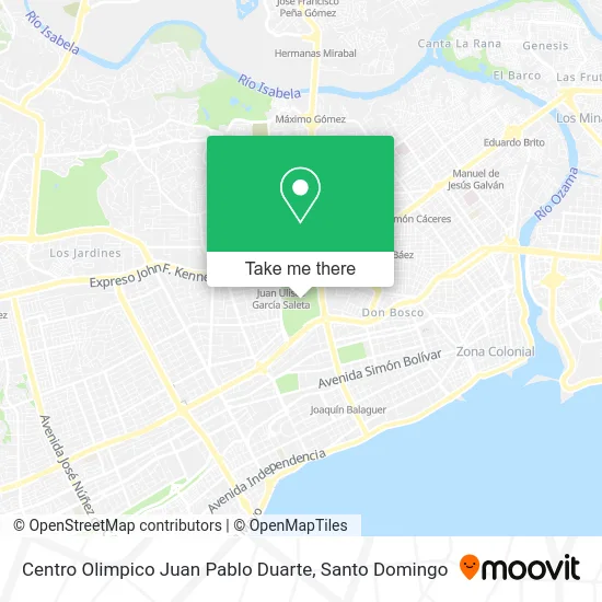 Mapa de Centro Olimpico Juan Pablo Duarte