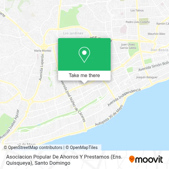 Mapa de Asociacion Popular De Ahorros Y Prestamos (Ens. Quisqueya)