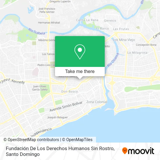 Mapa de Fundación De Los Derechos Humanos Sin Rostro