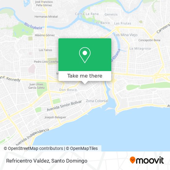 Refricentro Valdez map