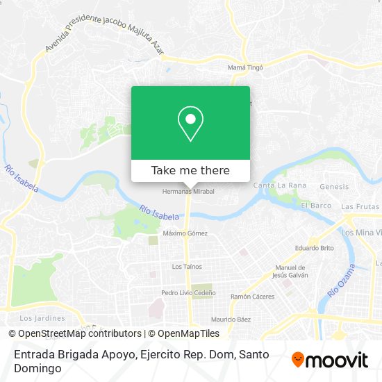 Entrada Brigada Apoyo, Ejercito Rep. Dom map