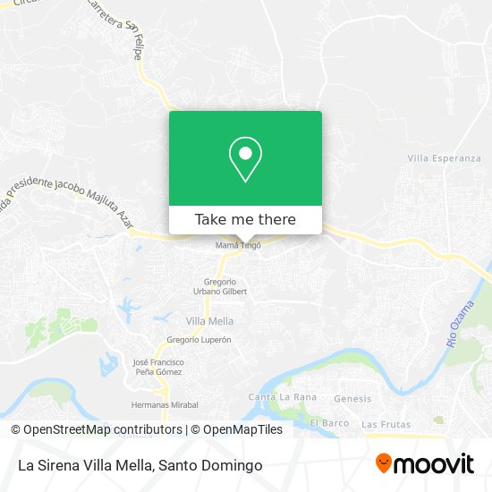 La Sirena Villa Mella map