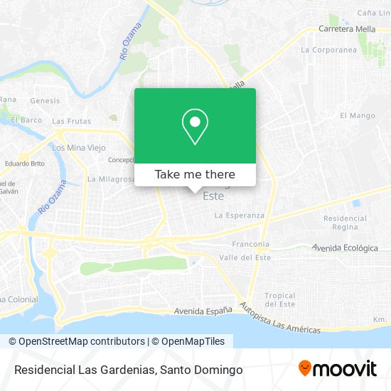How to get to Residencial Las Gardenias in Santo Domingo by Bus or Metro?