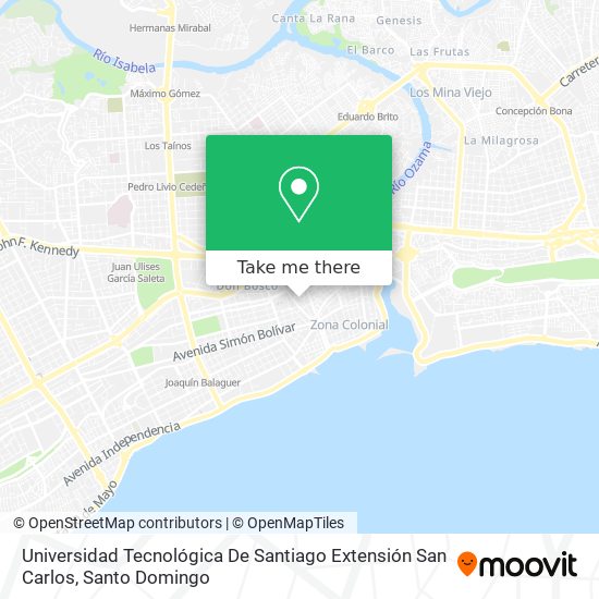 Universidad Tecnológica De Santiago Extensión San Carlos map