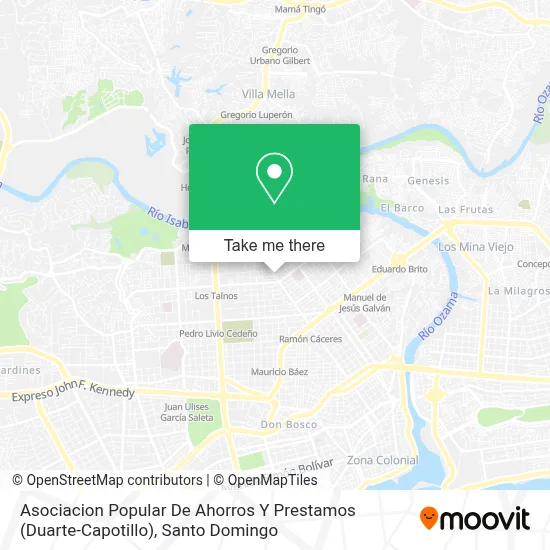 Asociacion Popular De Ahorros Y Prestamos (Duarte-Capotillo) map