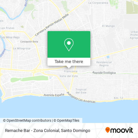Remache Bar - Zona Colonial map