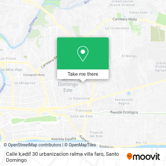 Mapa de Calle k,edif 30 urbanizacion ralma villa faro