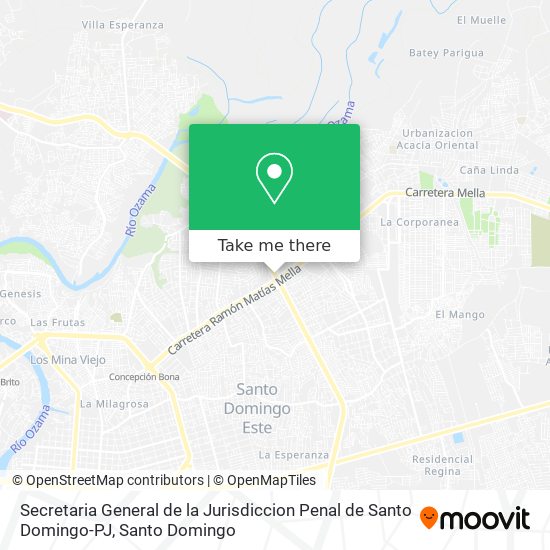 Mapa de Secretaria General de la Jurisdiccion Penal de Santo Domingo-PJ