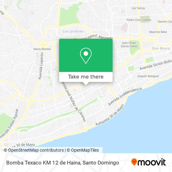 Bomba Texaco KM 12 de Haina map