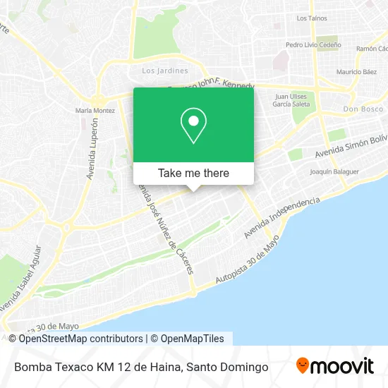 Mapa de Bomba Texaco KM 12 de Haina