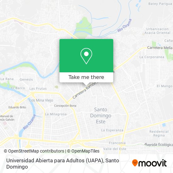 Universidad Abierta para Adultos (UAPA) map