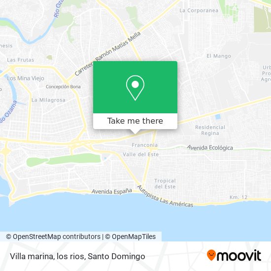 Mapa de Villa marina, los rios