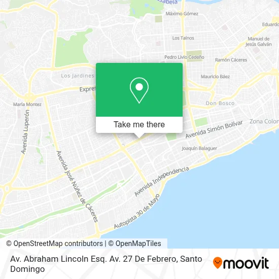 Av. Abraham Lincoln Esq. Av. 27 De Febrero map