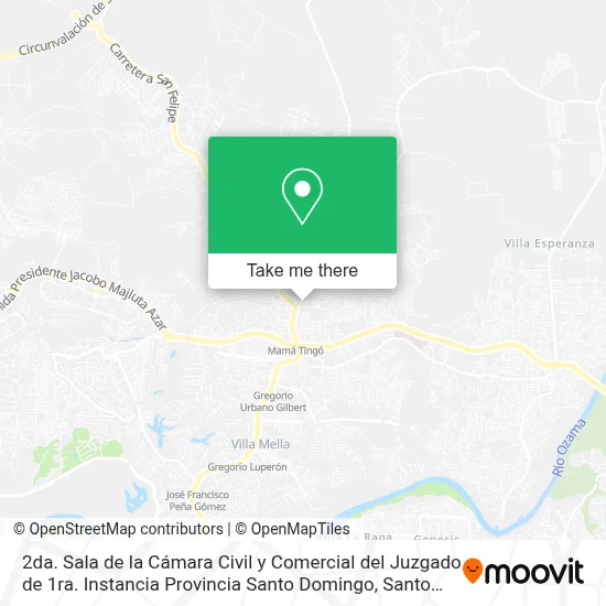 Mapa de 2da. Sala de la Cámara Civil y Comercial del Juzgado de 1ra. Instancia Provincia Santo Domingo