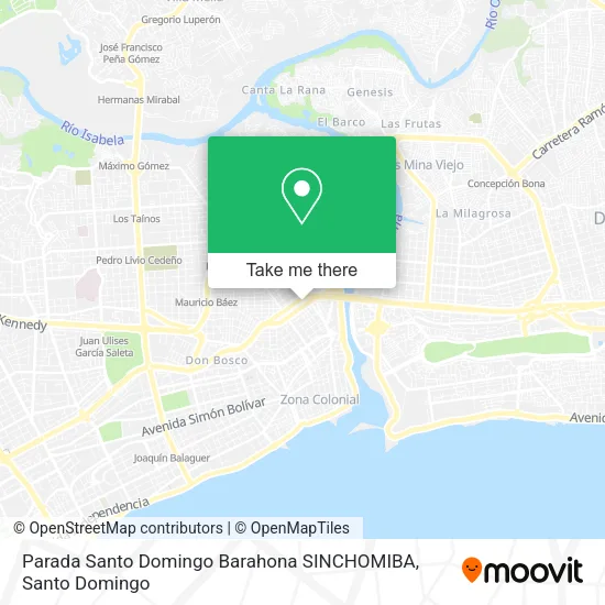 Mapa de Parada Santo Domingo Barahona SINCHOMIBA