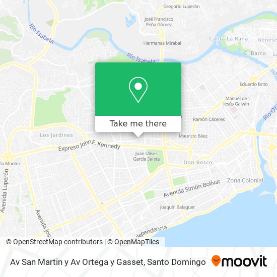 Av San Martin y Av Ortega y Gasset map