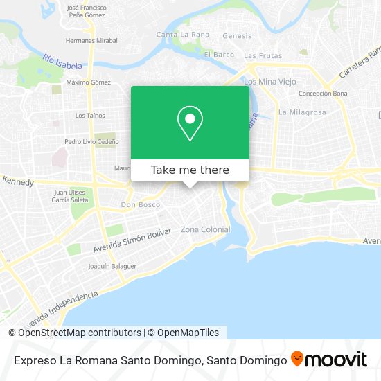 Expreso La Romana Santo Domingo map