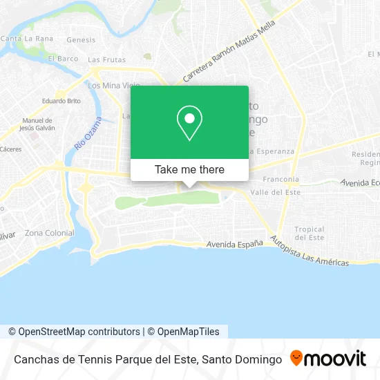 Mapa de Canchas de Tennis Parque del Este
