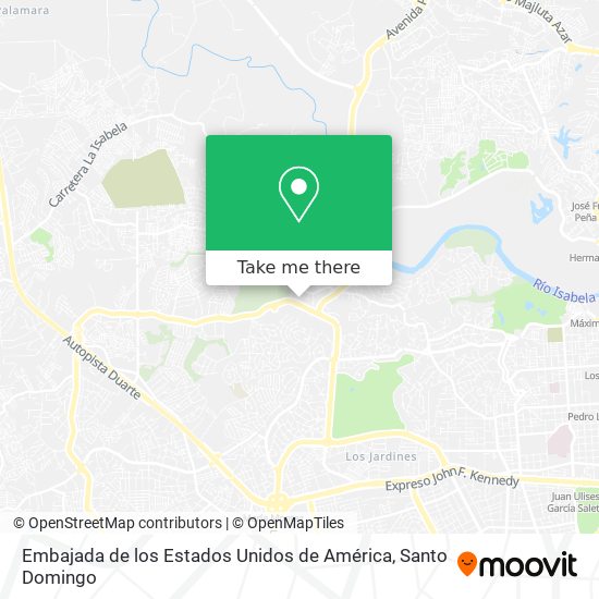 Embajada de los Estados Unidos de América map