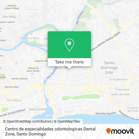 Centro de especialidades odontologicas Dental Zone map