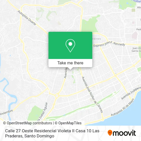 Mapa de Calle 27 Oeste Residencial Violeta II Casa 10 Las Praderas