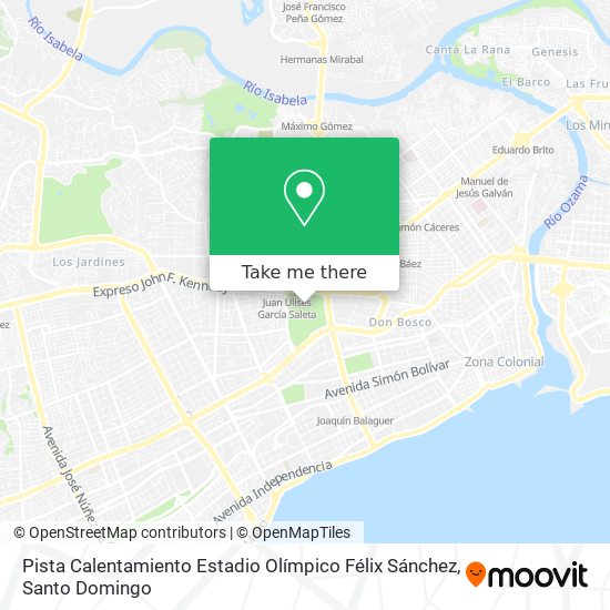 Pista Calentamiento Estadio Olímpico Félix Sánchez map