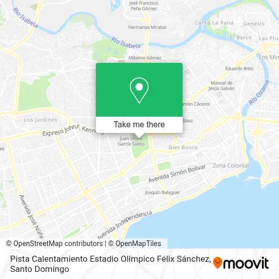 Pista Calentamiento Estadio Olímpico Félix Sánchez map