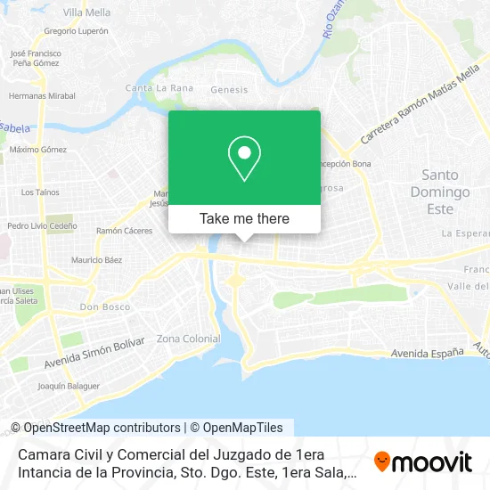 Mapa de Camara Civil y Comercial del Juzgado de 1era Intancia de la Provincia, Sto. Dgo. Este, 1era Sala