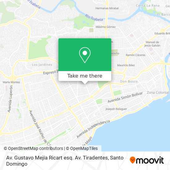 Mapa de Av. Gustavo Mejía Ricart esq. Av. Tiradentes