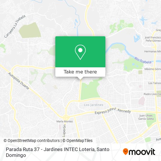 Parada Ruta 37 - Jardines INTEC Lotería map