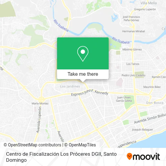 Centro de Fiscalización Los Próceres DGII map
