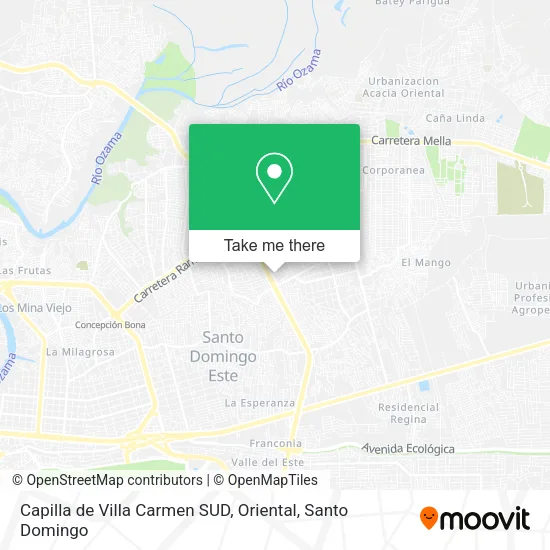 Capilla de Villa Carmen SUD, Oriental map