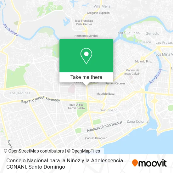 Mapa de Consejo Nacional para la Niñez y la Adolescencia CONANI